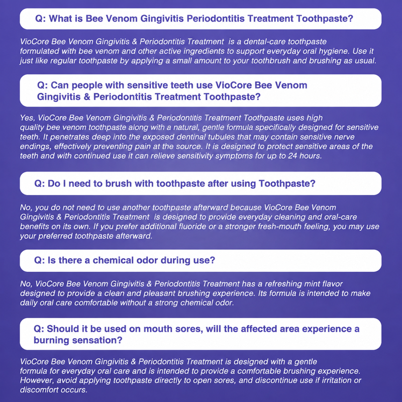 🦷VioCore Bee Venom Gingivitis & Periodontitis Treatment Toothpaste