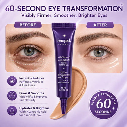 Fempick 60 Second Effects Tinted Firming Gel - Under Eye Cream For Puffiness And Bags Under Eyes