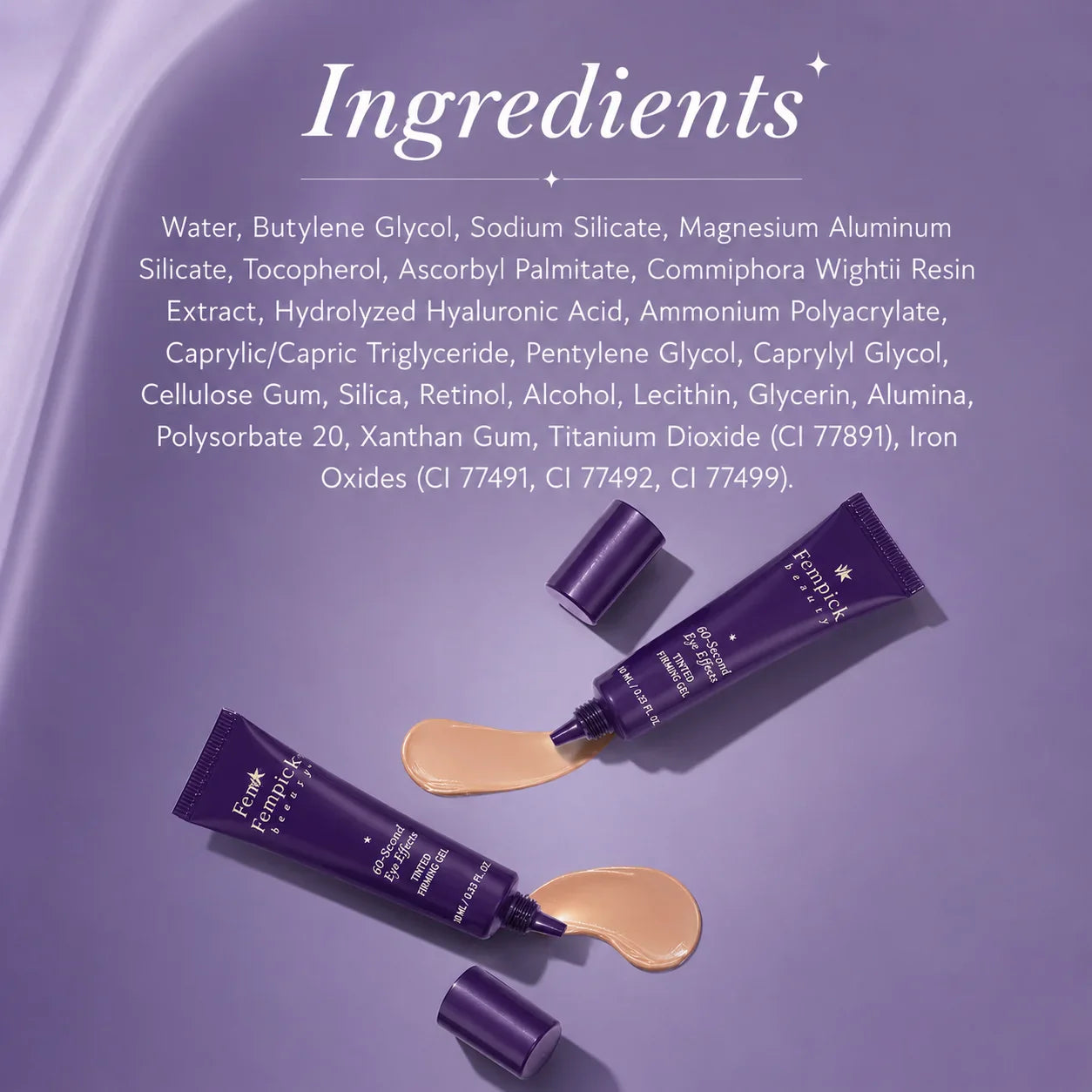 Fempick 60 Second Effects Tinted Firming Gel - Under Eye Cream For Puffiness And Bags Under Eyes